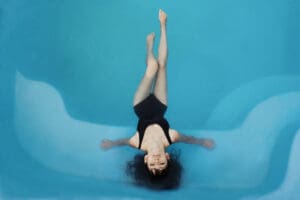 woman in a pool